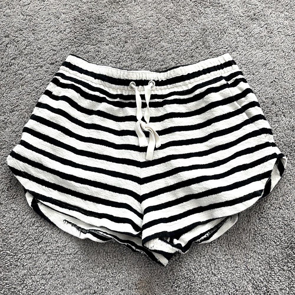 Black and White “towel” Shorts